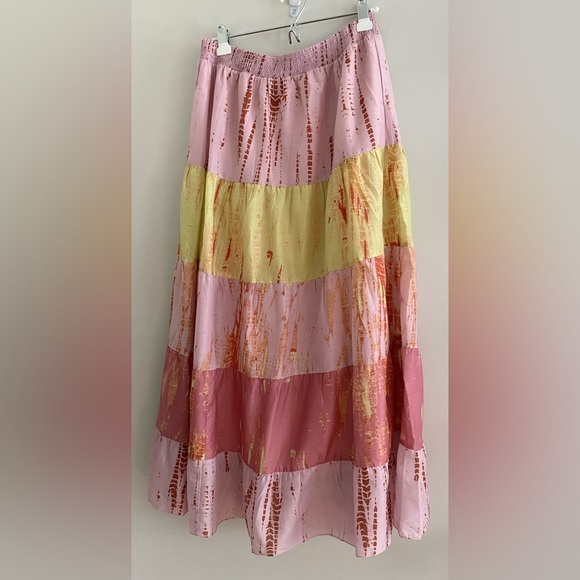 Anthropologie Tiered Tie-Dye Maxi Skirt size L new with tag - Picture 4 of 7